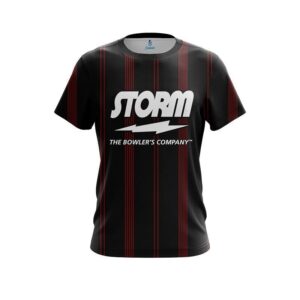 Red And Black Stripe CoolWick Bowling Jersey