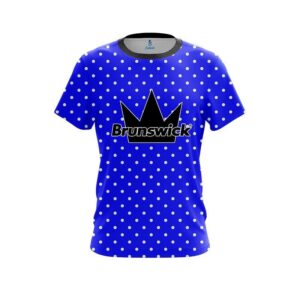 Brunswick Blue And White Dots CoolWick Bowling Jersey