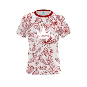 Brunswick Red Flower Tattoo CoolWick Bowling Jersey