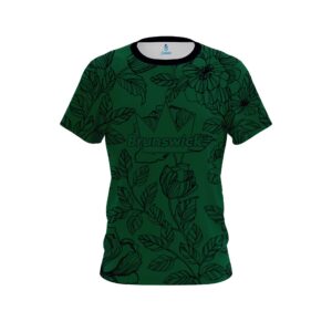 Brunswick Jade Flower Tattoo CoolWick Bowling Jersey