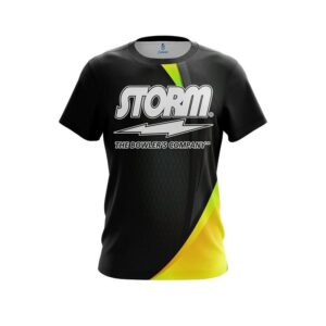 Carbon Yellow Swirl CoolWick Bowling Jersey