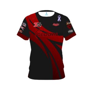900 Global Ben Brindle Wavy Red CoolWick Bowling Jersey