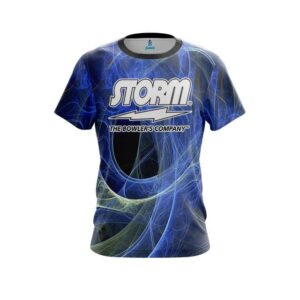 Energy Swirls Blue CoolWick Bowling Jersey