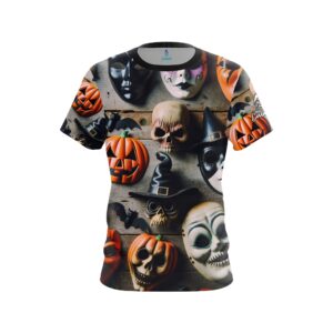 Halloween Spooky Mask CoolWick Bowling Jersey