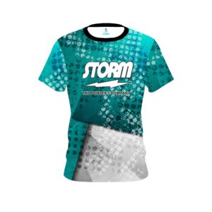Storm Teal Grungey CoolWick Bowling Jersey