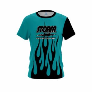 Cyan Flaming CoolWick Bowling Jersey