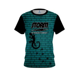 Turq Bricks Gecko CoolWick Bowling Jersey