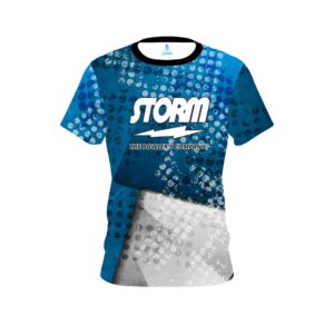 Blue Grungey CoolWick Bowling Jersey