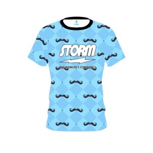 Baby Blue Mustache CoolWick Bowling Jersey