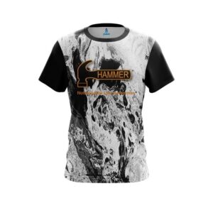 Hammer Marbled Black White CoolWick Bowling Jersey