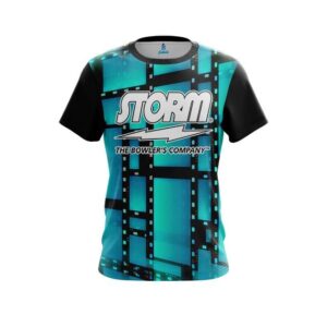 Movie Reel Aqua CoolWick Bowling Jersey