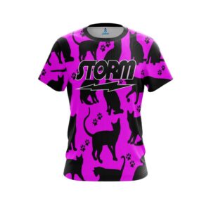 Pink Black Cat CoolWick Bowling Jersey