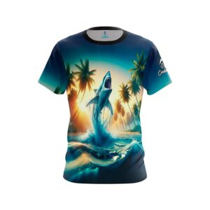 Palm Trees and Sharks CoolWick Bowling Jersey