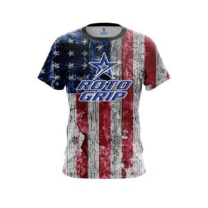 USA Rustic Flag CoolWick Bowling Jersey