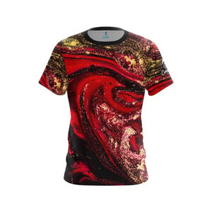 Red Liquid Marble CoolWick Bowling Jersey