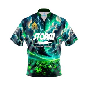 Storm Beat The Champs Shamrock Sash Zip CoolWick Bowling Jersey