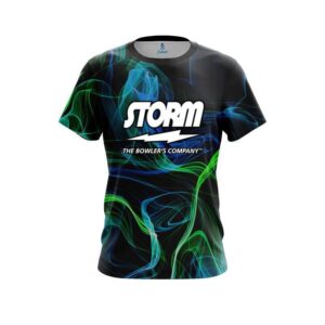 Blue Green Smoke CoolWick Bowling Jersey