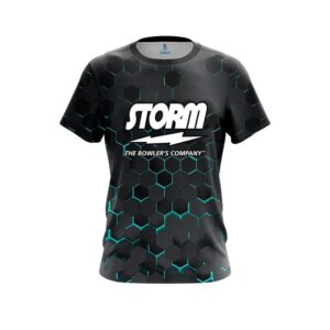 Aqua Honeycomb Fusion CoolWick Bowling Jersey