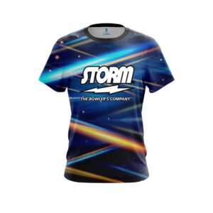 Blue Futuristic Rays CoolWick Bowling Jersey