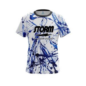 Blue Paint Splash CoolWick Bowling Jersey