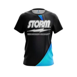 Carbon Aqua Swirl CoolWick Bowling Jersey