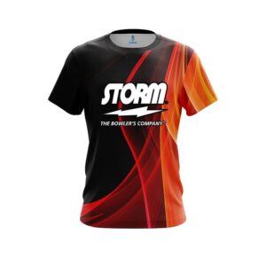 Deep Orange Curve CoolWick Bowling Jersey