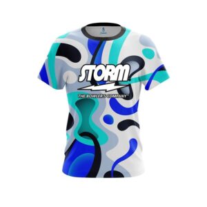 Modern Art Blue CoolWick Bowling Jersey
