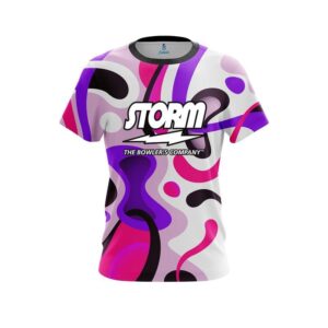 Modern Art Purple CoolWick Bowling Jersey