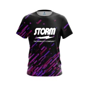 Modern Purple Stripe CoolWick Bowling Jersey