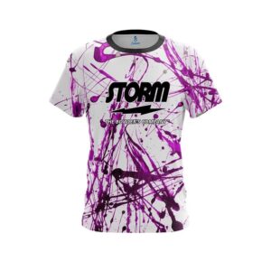 Purple Paint Splash CoolWick Bowling Jersey