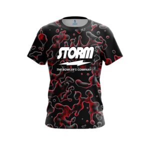 Red Flowing Fluid CoolWick Bowling Jersey