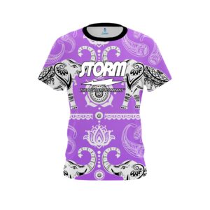 Tribal Elephants Purple CoolWick Bowling Jersey